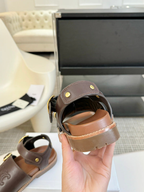 SANDALO MINO IN VITELLO MARRONE CIOCCOLATO