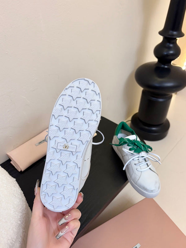 Miu 25C Sneakers White mix Green Leather 235747