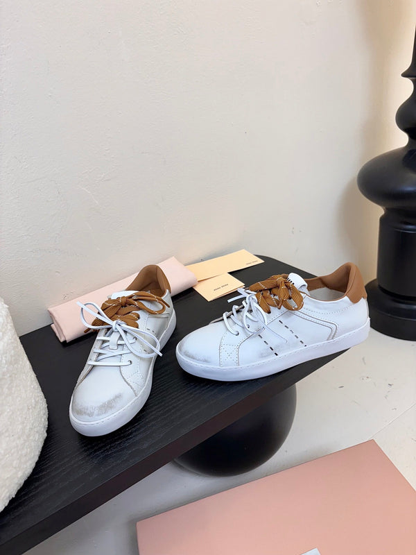 Miu 25C Sneakers White mix Brown Leather 235748