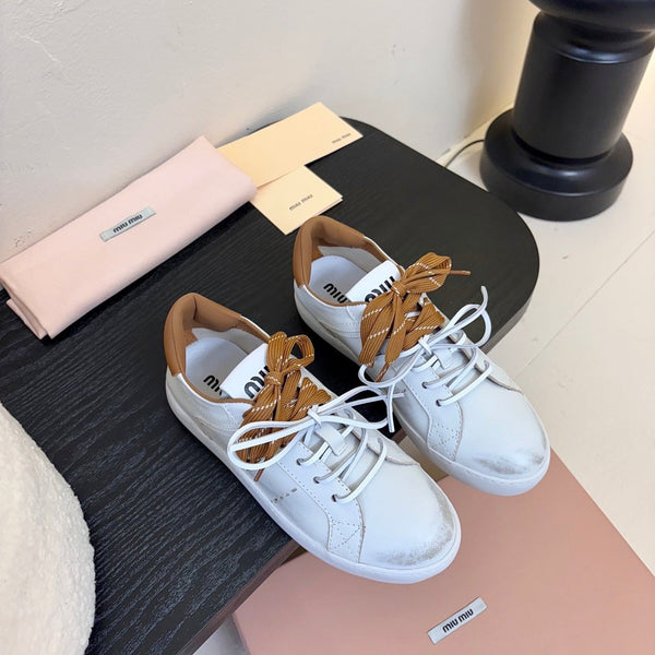 Miu 25C Sneakers White mix Brown Leather 235748