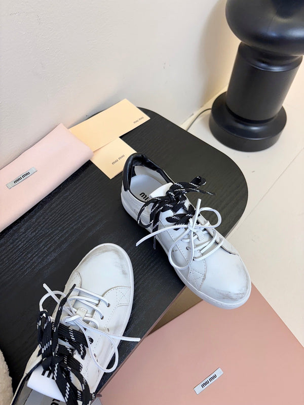 Miu 25C Sneakers White mix Black Leather 235749