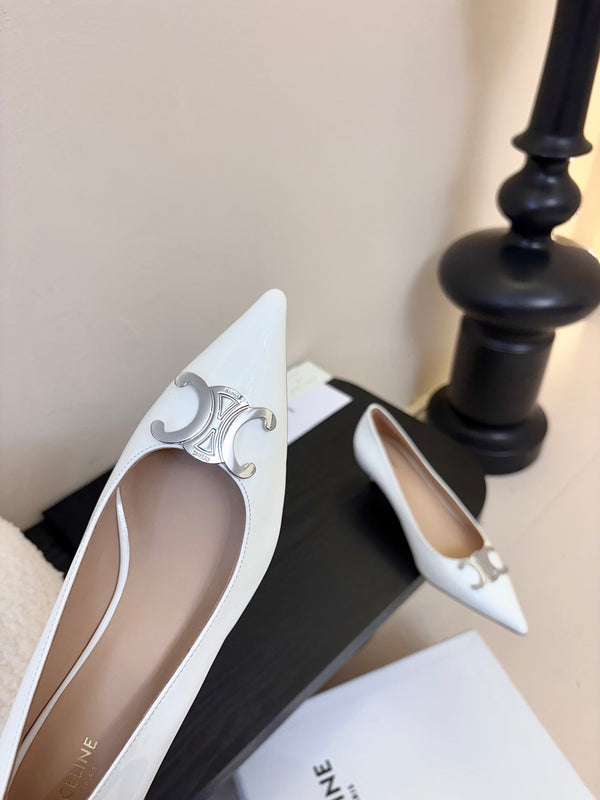CELINE Pump White Patent Calfskin 235700