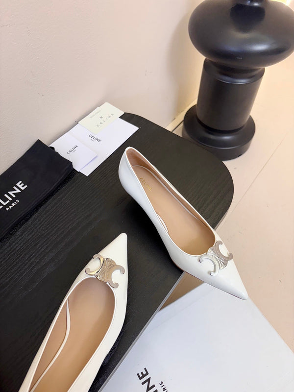 CELINE Pump White Patent Calfskin 235700