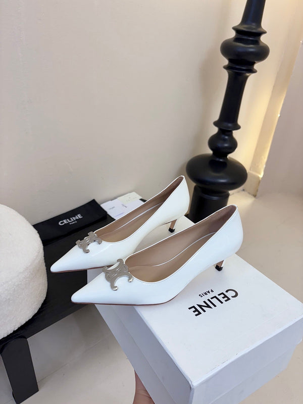 CELINE Pump White Patent Calfskin 235700