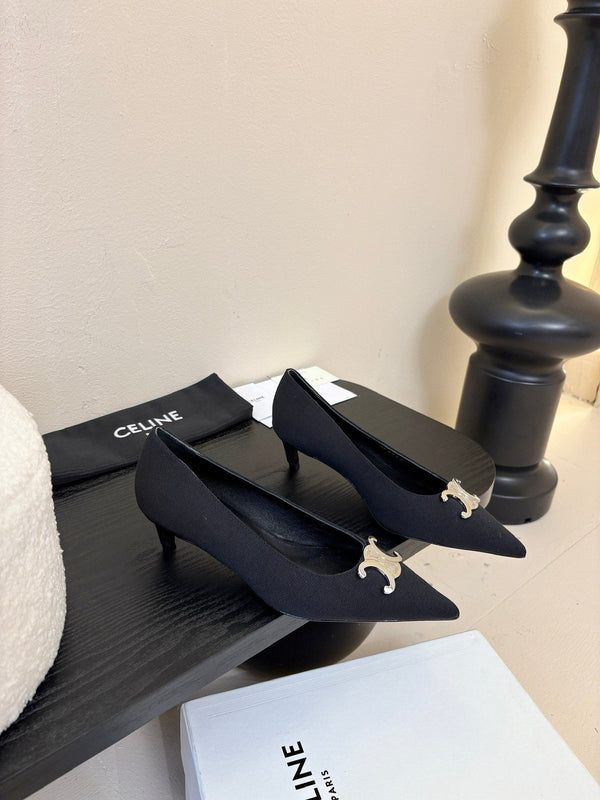CELINE Pump Black Fabric 235702