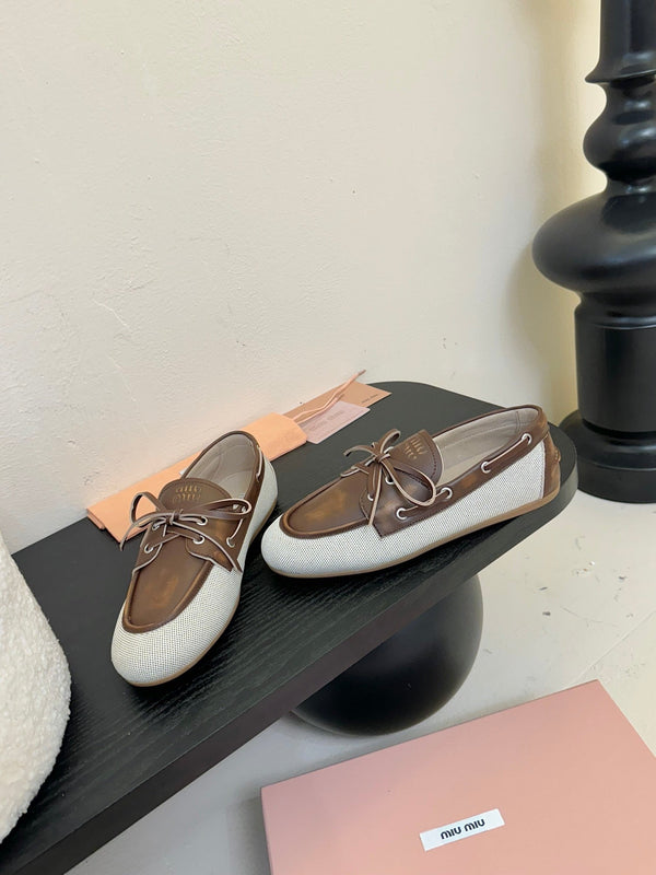 Miu 25C Loafers Brown Leather 235814