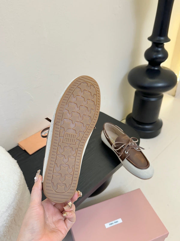 Miu 25C Loafers Brown Leather 235814