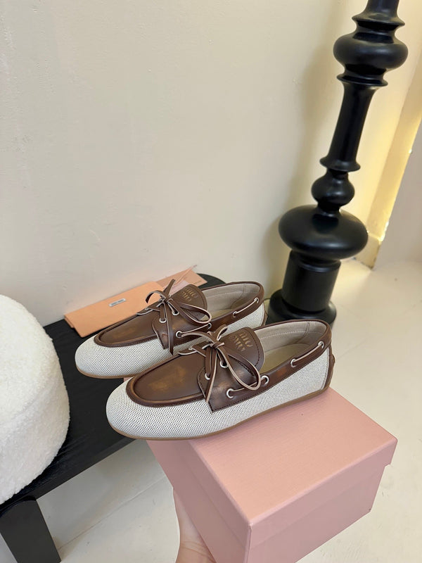 Miu 25C Loafers Brown Leather 235814