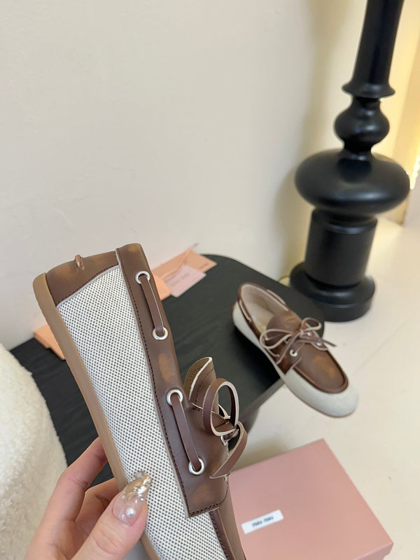 Miu 25C Loafers Brown Leather 235814