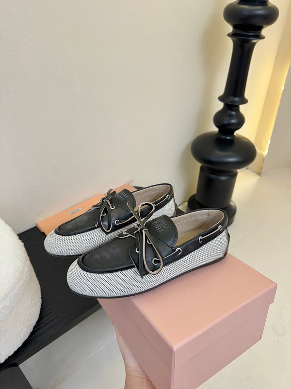 Miu 25C Loafers Black Leather 235815