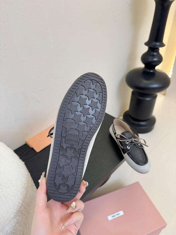 Miu 25C Loafers Black Leather 235815