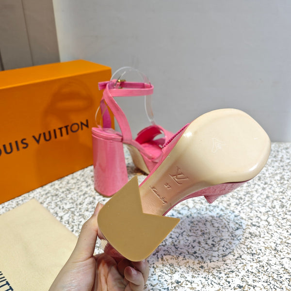 LV Shake Platform Sandal 110mm Pink Patent Leather 456136
