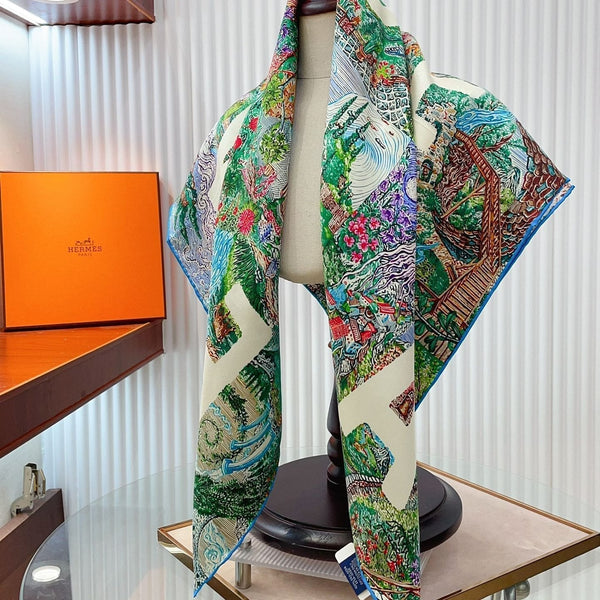 Eleftheria Scarf 90 CM In Colorful Silk Twill 193831