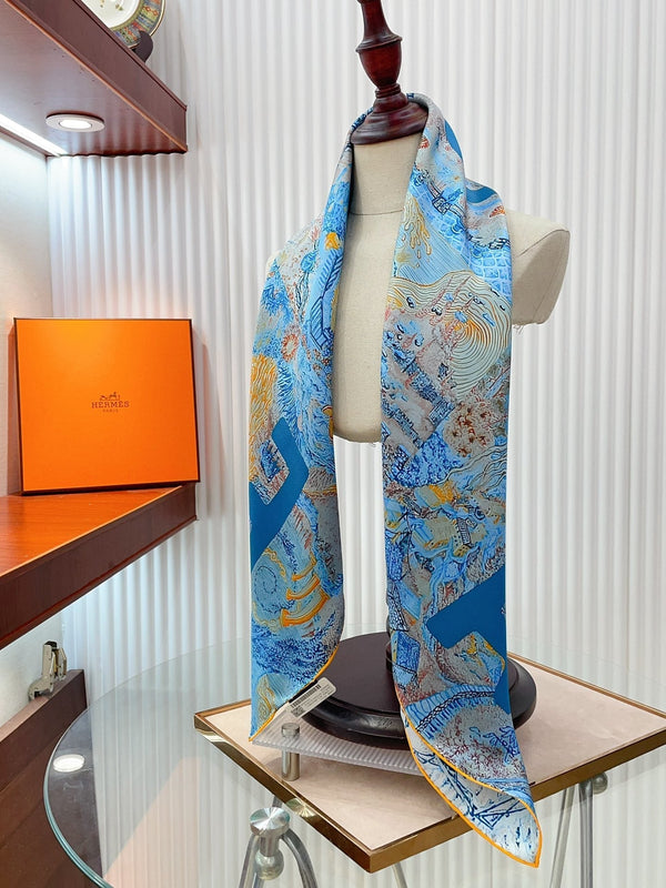 Eleftheria Scarf 90 CM In Colorful Silk Twill 193832