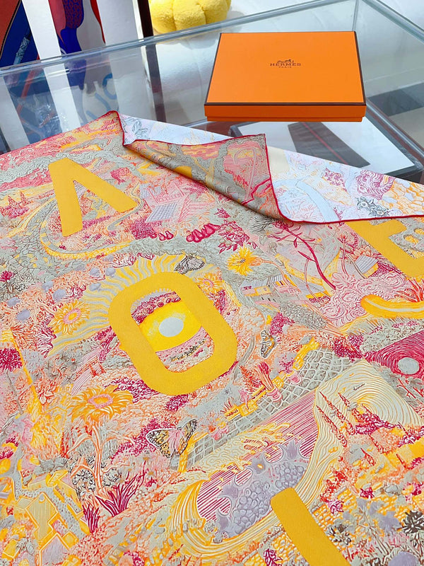 Eleftheria Scarf 90 CM In Colorful Silk Twill 193833