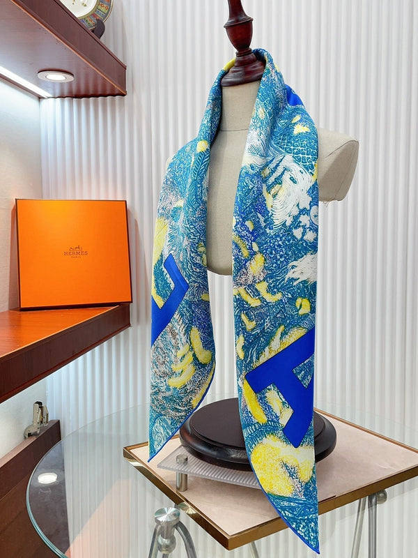 Eleftheria Scarf 90 CM In Colorful Silk Twill  193834