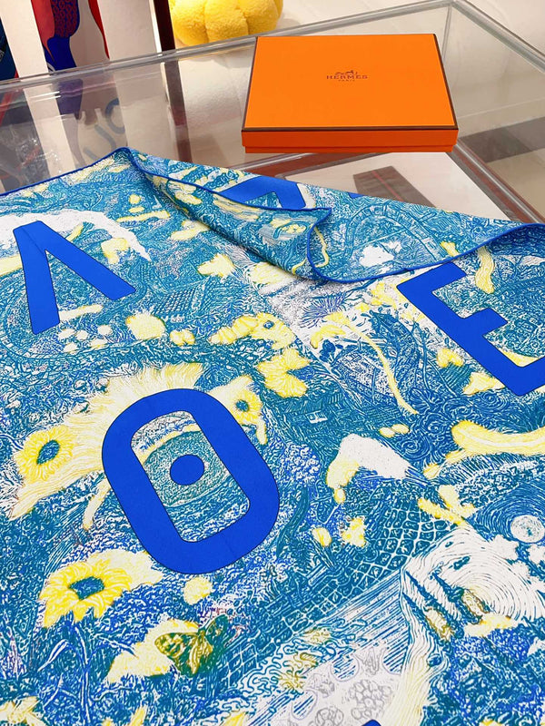 Eleftheria Scarf 90 CM In Colorful Silk Twill  193834