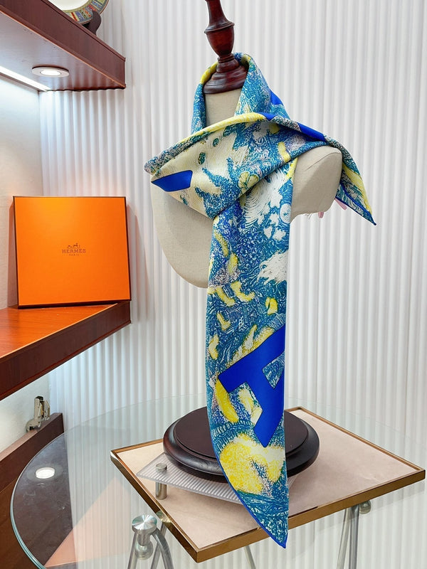 Eleftheria Scarf 90 CM In Colorful Silk Twill  193834