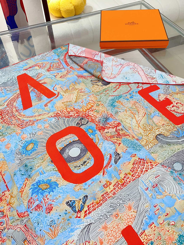 Eleftheria Scarf 90 CM In Colorful Silk Twill  193835