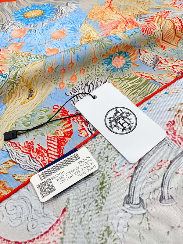 Eleftheria Scarf 90 CM In Colorful Silk Twill  193835