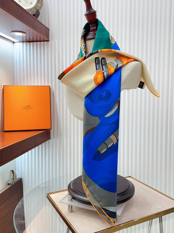 Horse Reality Scarf 90 CM In Colorful Silk Twill 279119