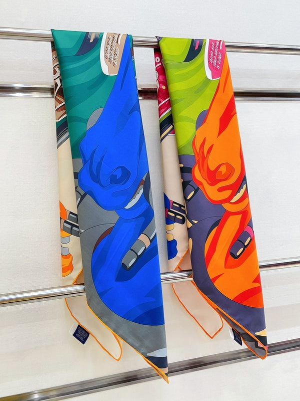 Horse Reality Scarf 90 CM In Colorful Silk Twill 279119