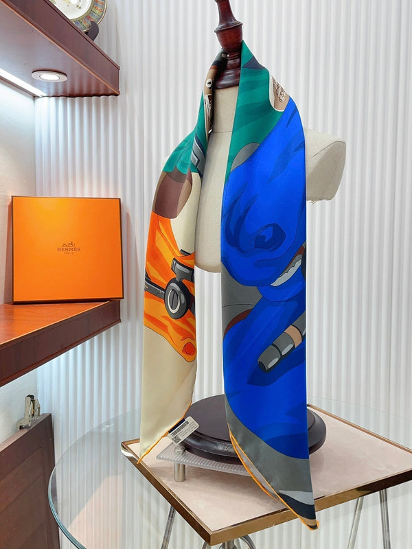 Horse Reality Scarf 90 CM In Colorful Silk Twill 279119