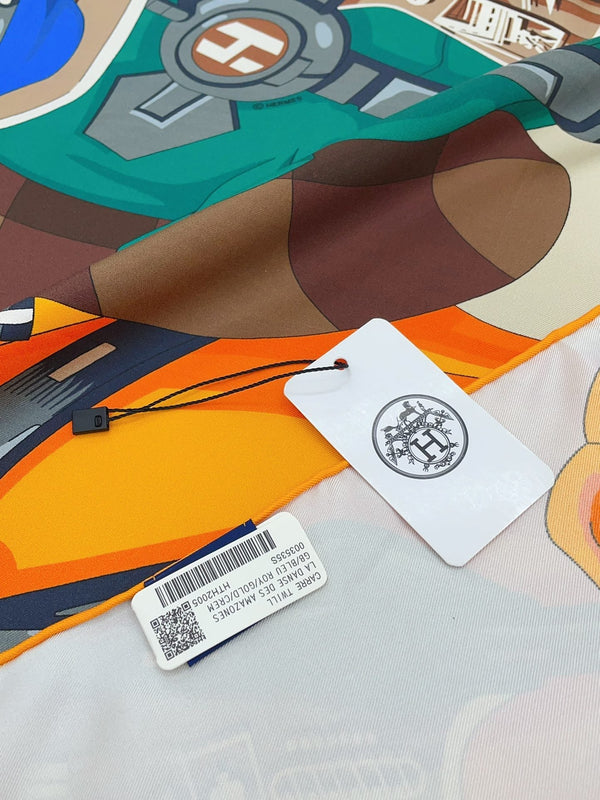 Horse Reality Scarf 90 CM In Colorful Silk Twill 279119