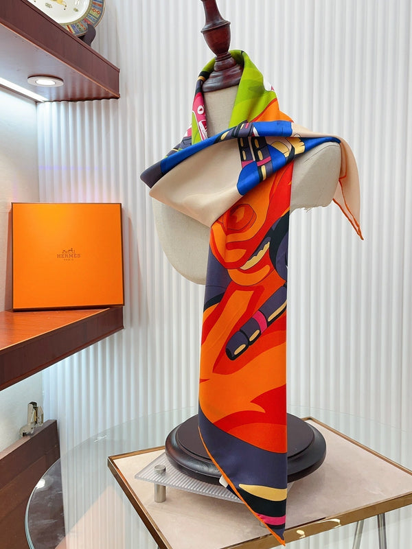 Horse Reality Scarf 90 CM In Colorful Silk Twill  279120