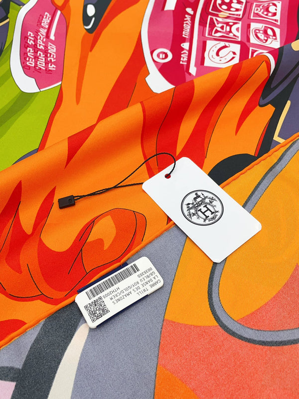 Horse Reality Scarf 90 CM In Colorful Silk Twill  279120