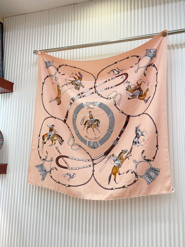 Pampa Scarf 90 CM In Pastel Pink Colorful Silk 196203