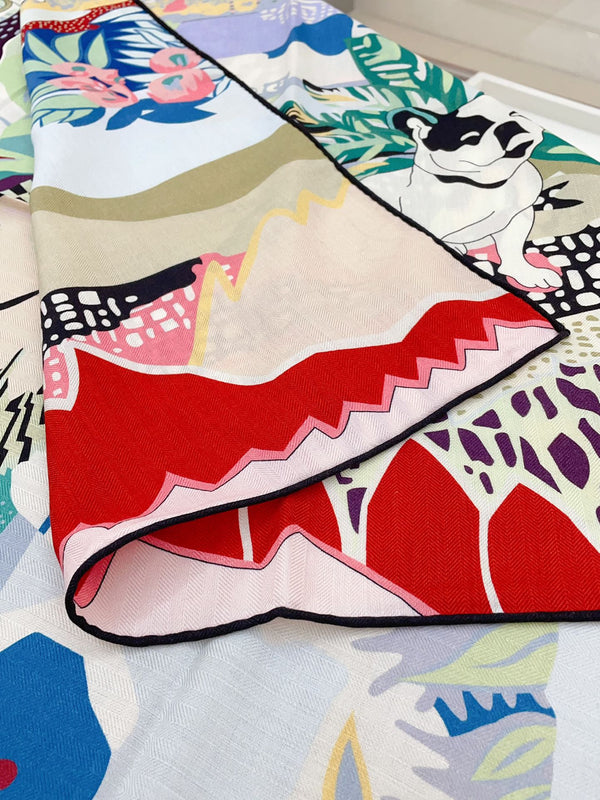 En Liberte ! Scarf 140 CM In Colorful Cashmere And Silk 198587