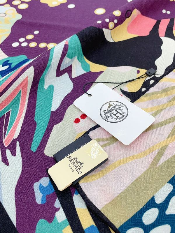 En Liberte ! Scarf 140 CM In Colorful Cashmere And Silk 198587