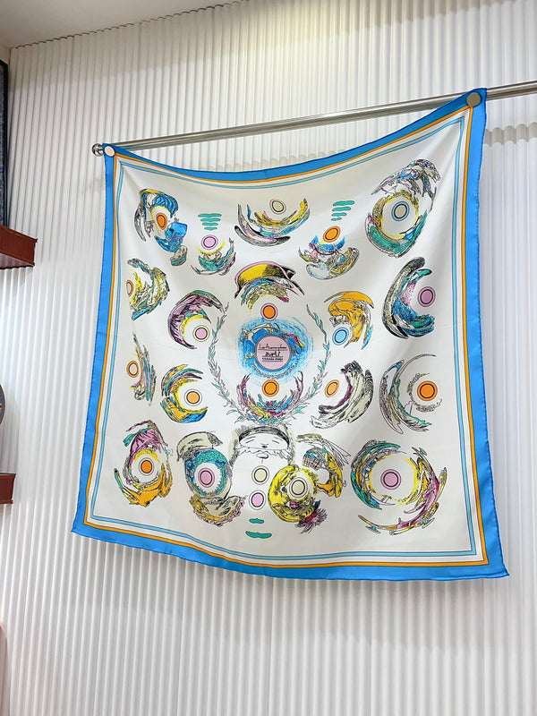 Les Anamorphoses Scarf 90 CM In Colorful Silk Twill 199756