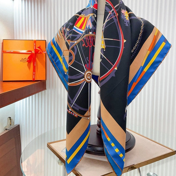 Voitures En Equilibre Scar 90 CM In Black Colorful Silk Twill 202491