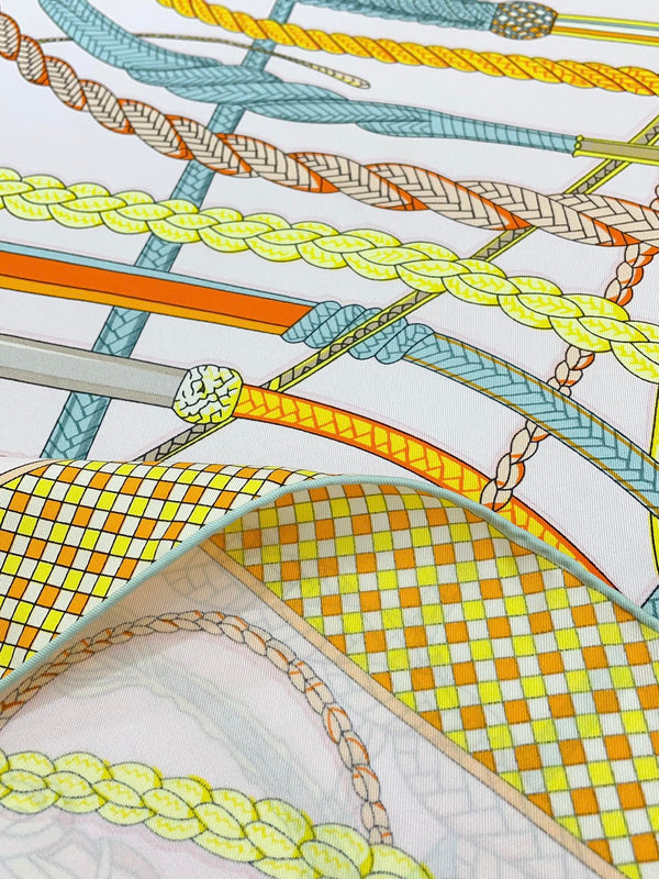 Fouets Et Badines Scarf 90 CM In Light Pink Colorful Silk 208583