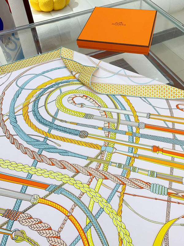 Fouets Et Badines Scarf 90 CM In Light Pink Colorful Silk 208583