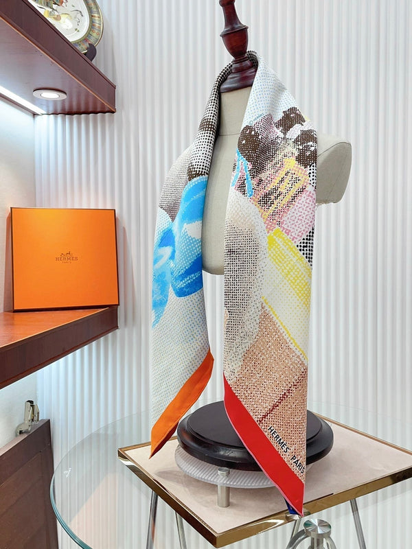 Regard De Soie Scarf 90 CM In Colorful Silk Twill  213692