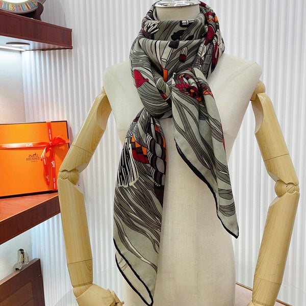 Wild Rhythm Scarf 140 CM In Colorful Cashmere Silk 213698