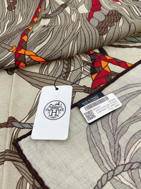 Wild Rhythm Scarf 140 CM In Colorful Cashmere Silk 213698