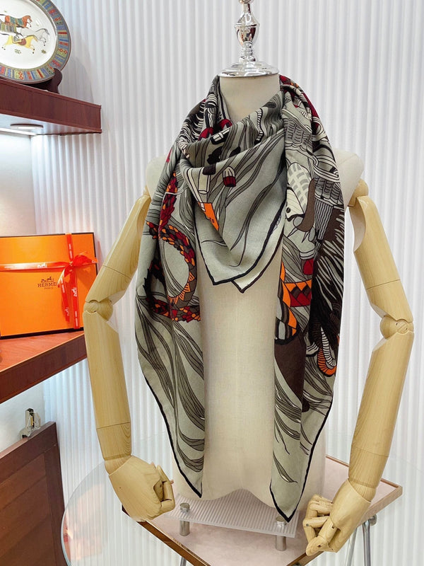 Wild Rhythm Scarf 140 CM In Colorful Cashmere Silk 213698