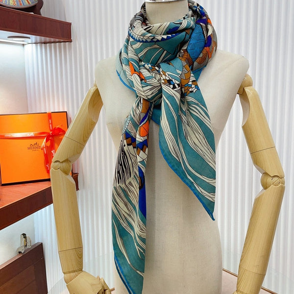 Wild Rhythm Scarf 140 CM In Colorful Cashmere Silk 213699
