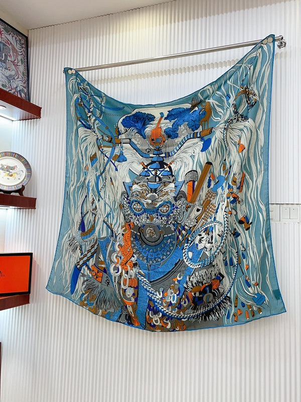 Wild Rhythm Scarf 140 CM In Colorful Cashmere Silk 213699