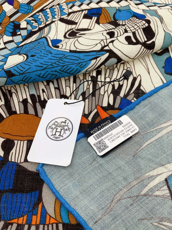 Wild Rhythm Scarf 140 CM In Colorful Cashmere Silk 213699