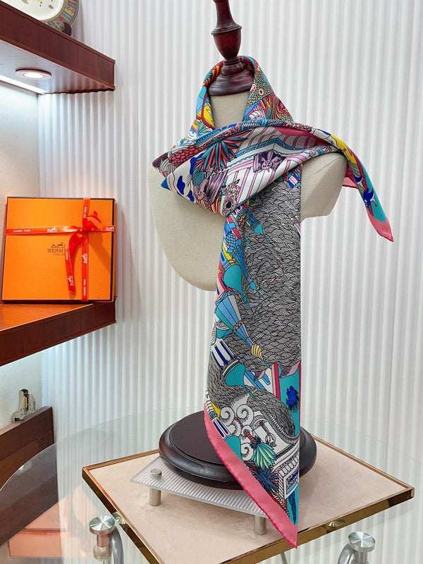 Animapolis Scarf 90 CM In Colorful Silk Twill 220185