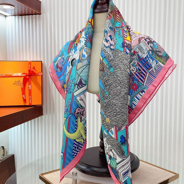 Animapolis Scarf 90 CM In Colorful Silk Twill 220185