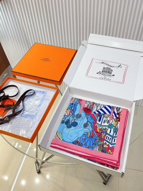 Animapolis Scarf 90 CM In Colorful Silk Twill 220185