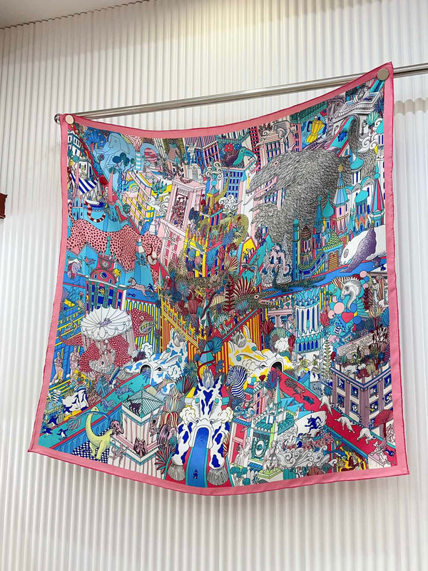 Animapolis Scarf 90 CM In Colorful Silk Twill 220185