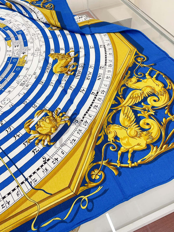 Astrologie Forever Scarf 135 CM In Blue Colorful Cashmere And Silk 223626