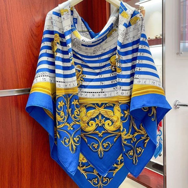 Astrologie Forever Scarf 135 CM In Blue Colorful Cashmere And Silk 223626